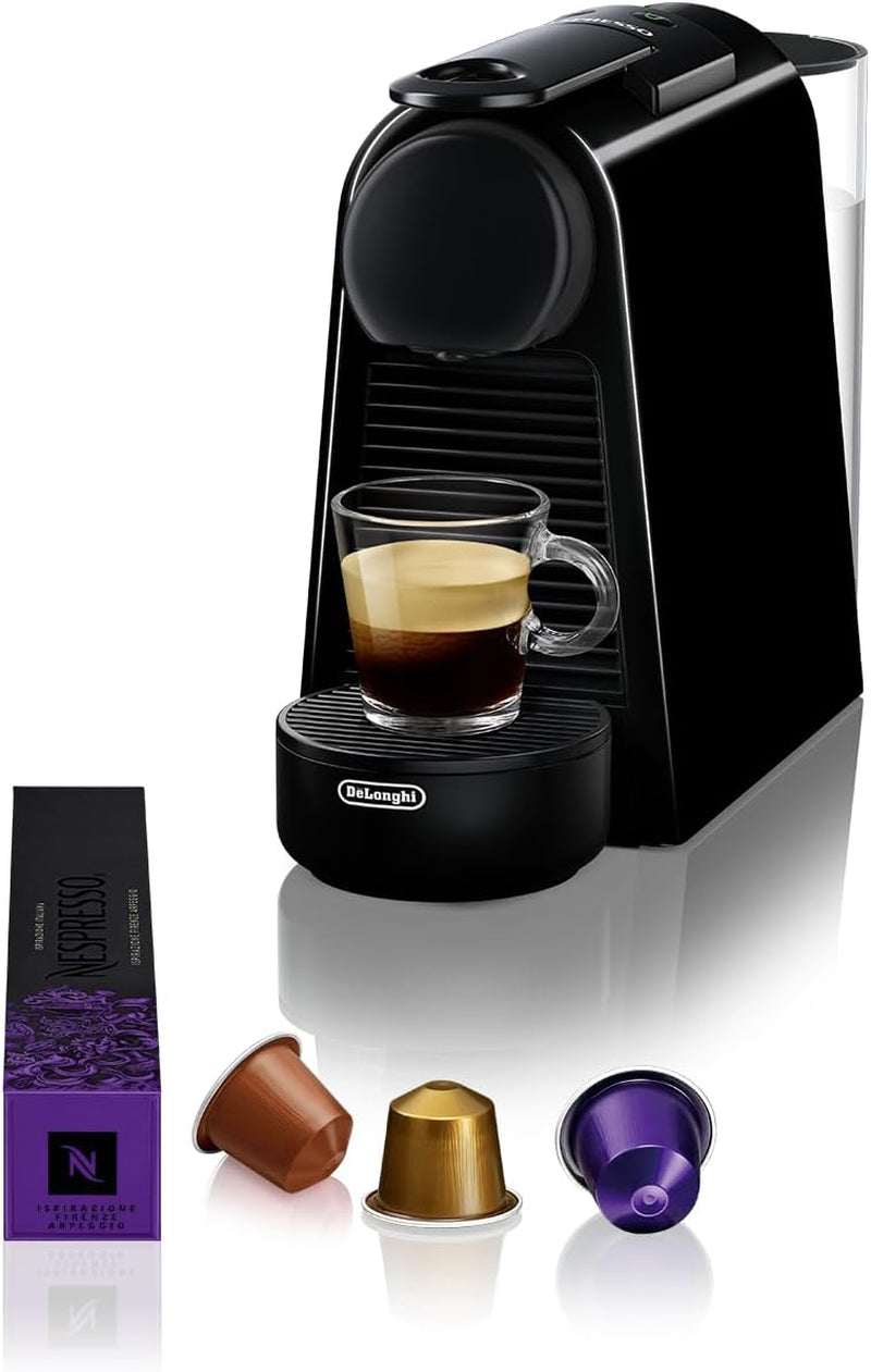 Espresso kávovar s kapslemi Nespresso De'Longhi Essenza Mini, černý | Tlak čerpadla 19 bar | Nádrž na vodu 0,6 l | Na espresso a lungo | Malý kávovar na espresso – skvělé kávové okamžiky | EN85.B