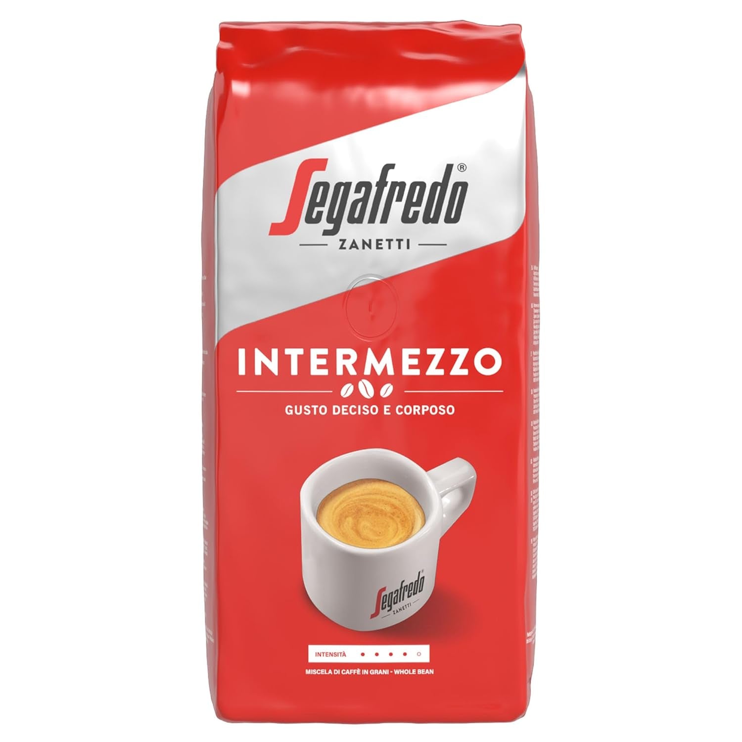 Segafredo Zanetti Intermezzo - Celé fazole (1 kg balení) - Geeignet für alle italienschen Kaffeespezialitäten - Kaffeebohnen mit mitteller Röstung, stark und vollmundig im Gesmack