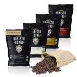 Vzorová sada zrnkových espresso 4 x 350 g zrnkové espresso | Discovery Pack/Sample Pack | Robusta a Arabica | Ideální pro plně automatická zařízení a portafiltr | KRÁLOVSKÝ BARISTA