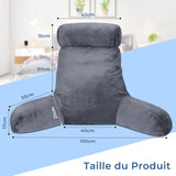 INFANTIA ergonomický polštář na čtení s područkami, opěrka zad, velký, šedý