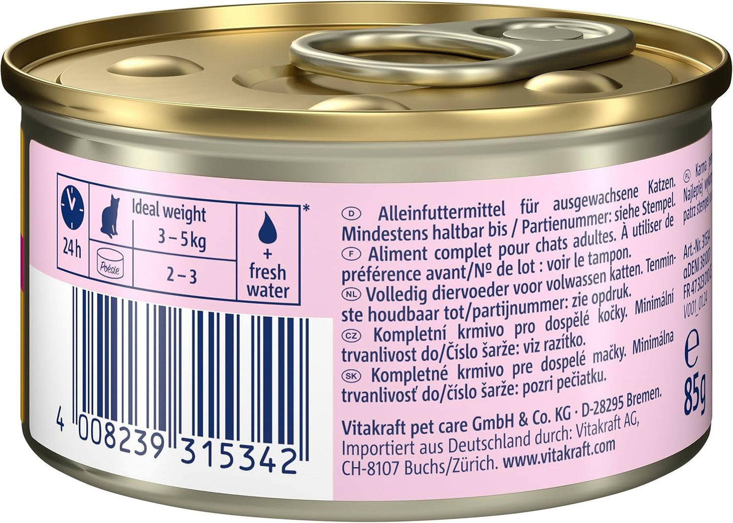 Vitakraft Poésie Mousse, mokré krmivo pro kočky, vzdušná pěna, s kuřecím masem, bez přidaného cukru a obilovin (12 x 85 g)