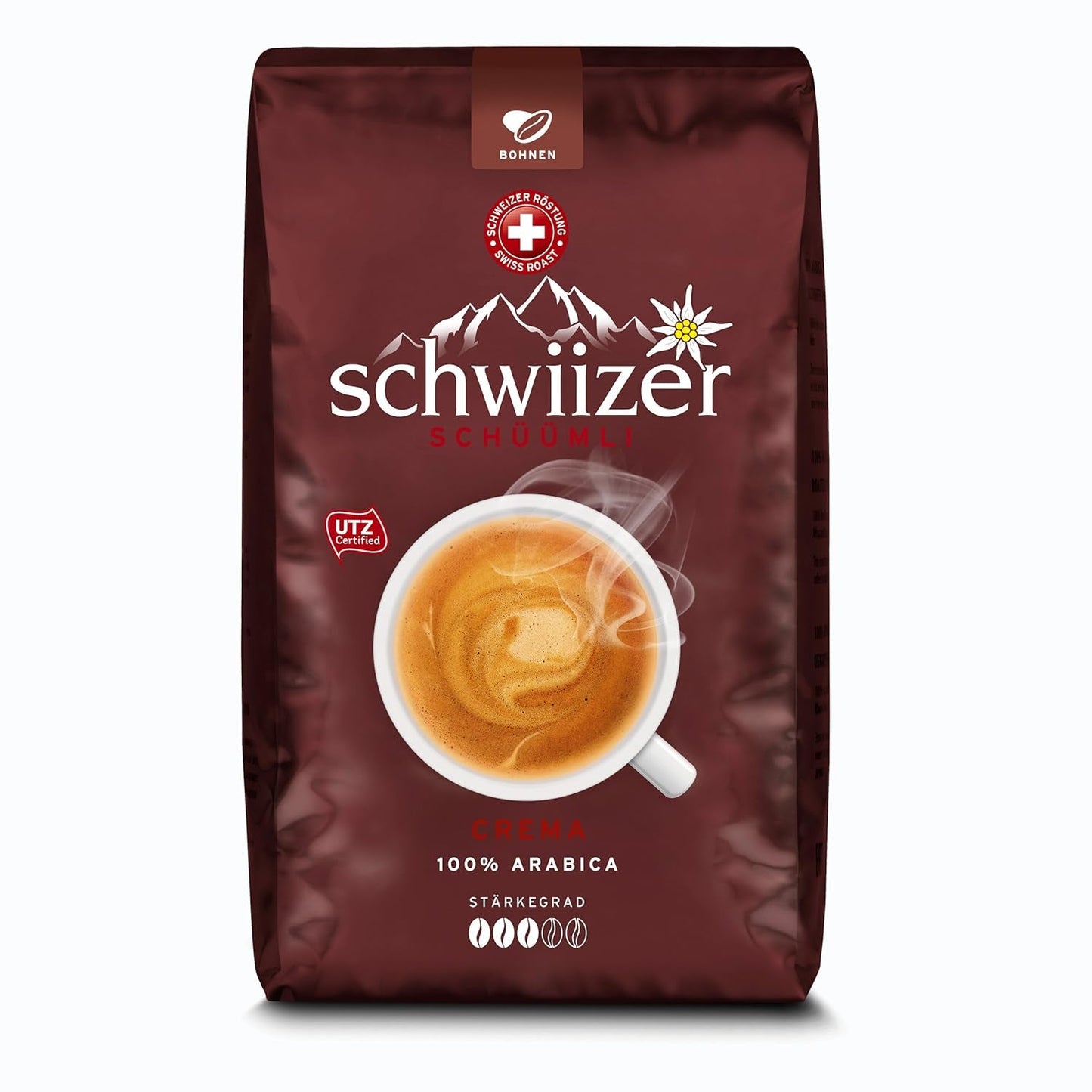 Kávová zrna Schwiizer Schüümli Cream, pražená káva, kávová zrna, 3000 g