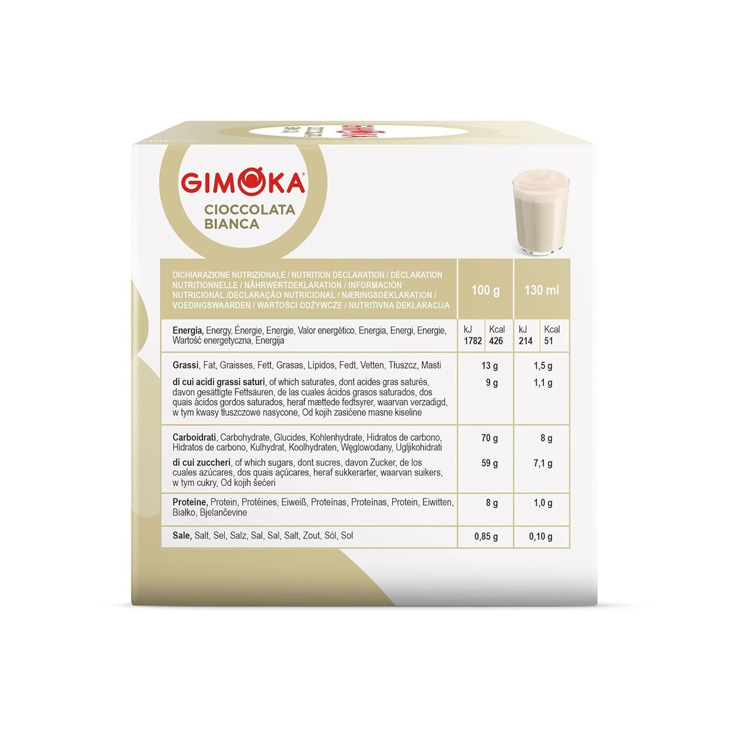Gimoka Kaffeekapseln, Gesmack WEISSE CHOKOLADE - 48 Kapseln Kompatibilní s Kaffeemaschinen der Marke Nescafè* Dolce Gusto*, 48 Stück (3 x 16 Getränke), Hergestellt v Itálii
