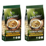 Křupavé javorové mandlové müsli | 375 g Bio křupavé müsli | Ideální na snídani a šálek müsli s sebou | Bez veganského a palmového oleje (balení 2 ks)