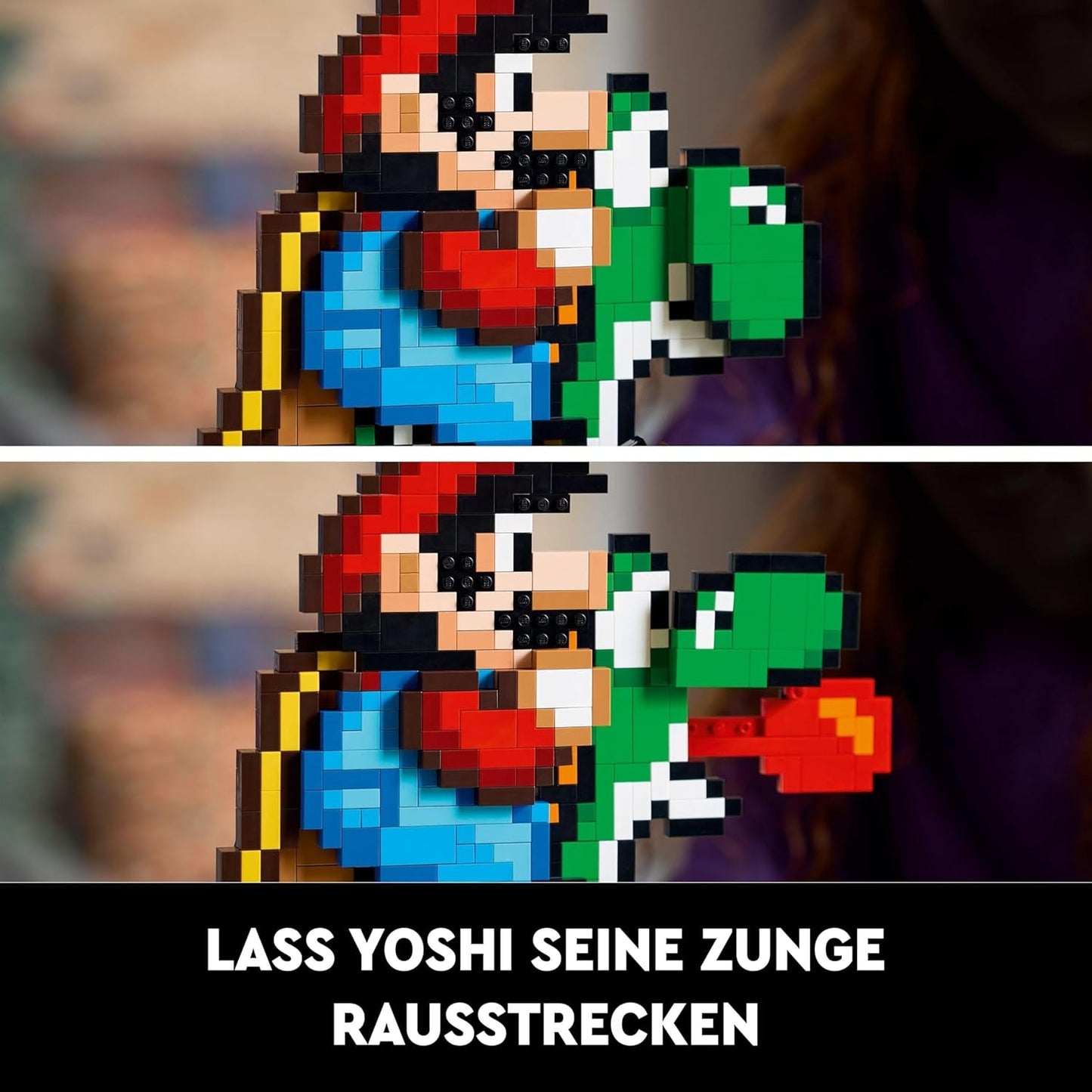 LEGO Super Mario World: Sběratelská sada Mario a Yoshi Nintendo, figurky pixelů, sestavení a vystavení modelů, domácí dekorace a sběratelské předměty, sada modelů a dárek pro dospělé fanoušky 71438 Stavebnice Besuche den LEGO-Store