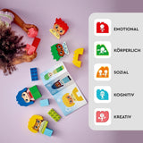 LEGO DUPLO Big Feelings, stavitelská skládací hra s 23 barevnými kostkami a 4 figurkami, motorická hračka na podporu sociálního a emocionálního rozvoje malých dětí od 18 měsíců 10415 Stavebnice Beuche den LEGO-Store
