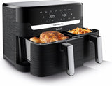 Horkovzdušná fritéza Tefal Dual Easy Fry se dvěma komorami, objem 5,2/3,1 litru, dvě nezávislé zásuvky, 7 programů Domácí spotřebiče Naty Shop Black
