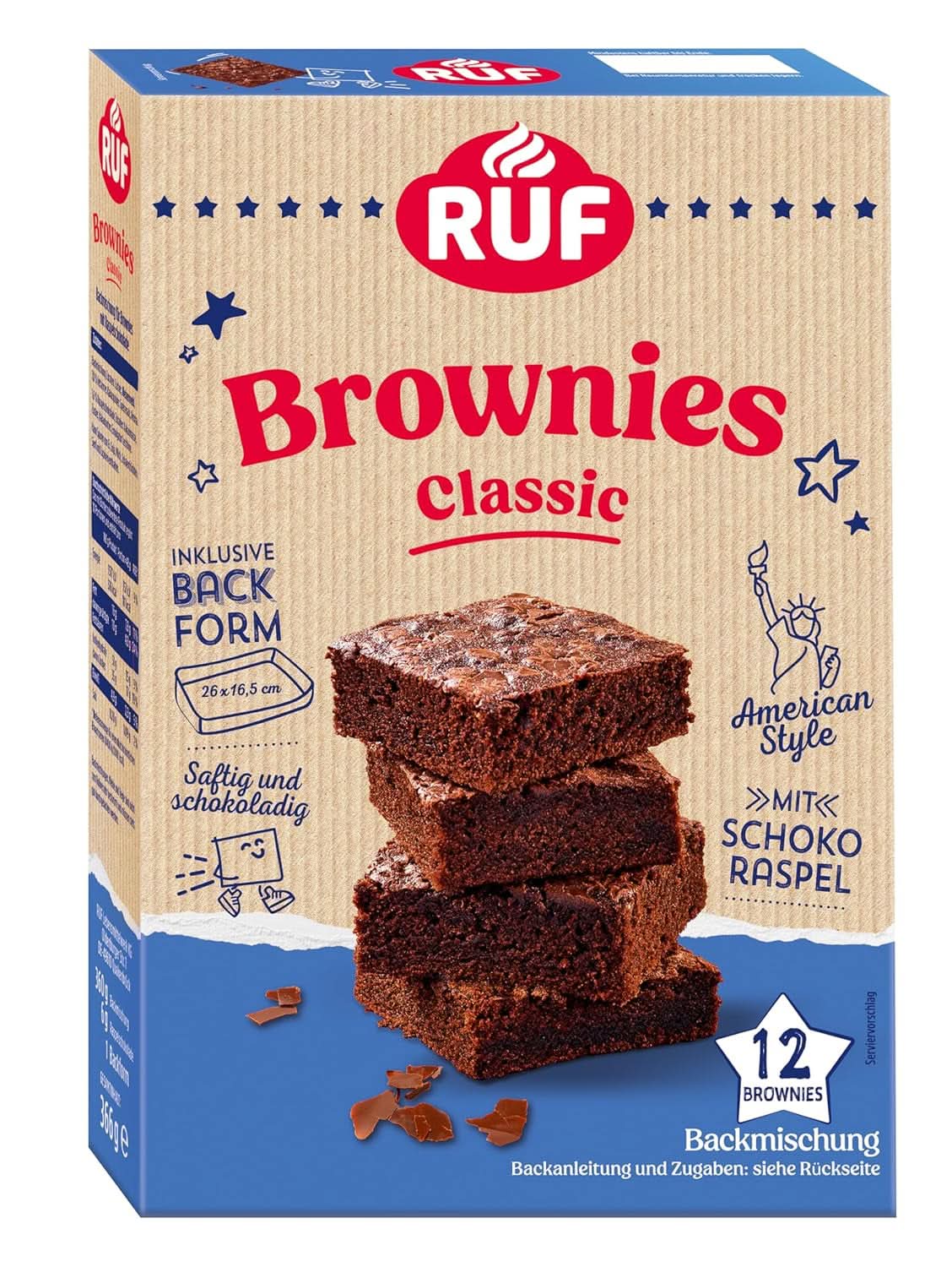 Směs brookies, sušenek a sušenek RUF, 460 gramů Naty Shop Kitchen 366 gramů sušenek