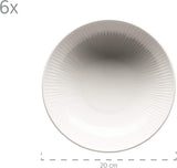 MÄSER 931461 Dalia Dinner service pro 6 z vysoce kvalitního hotelového porcelánu, bílá, 12dílná talířová sada ve vintage designu, odolný porcelán