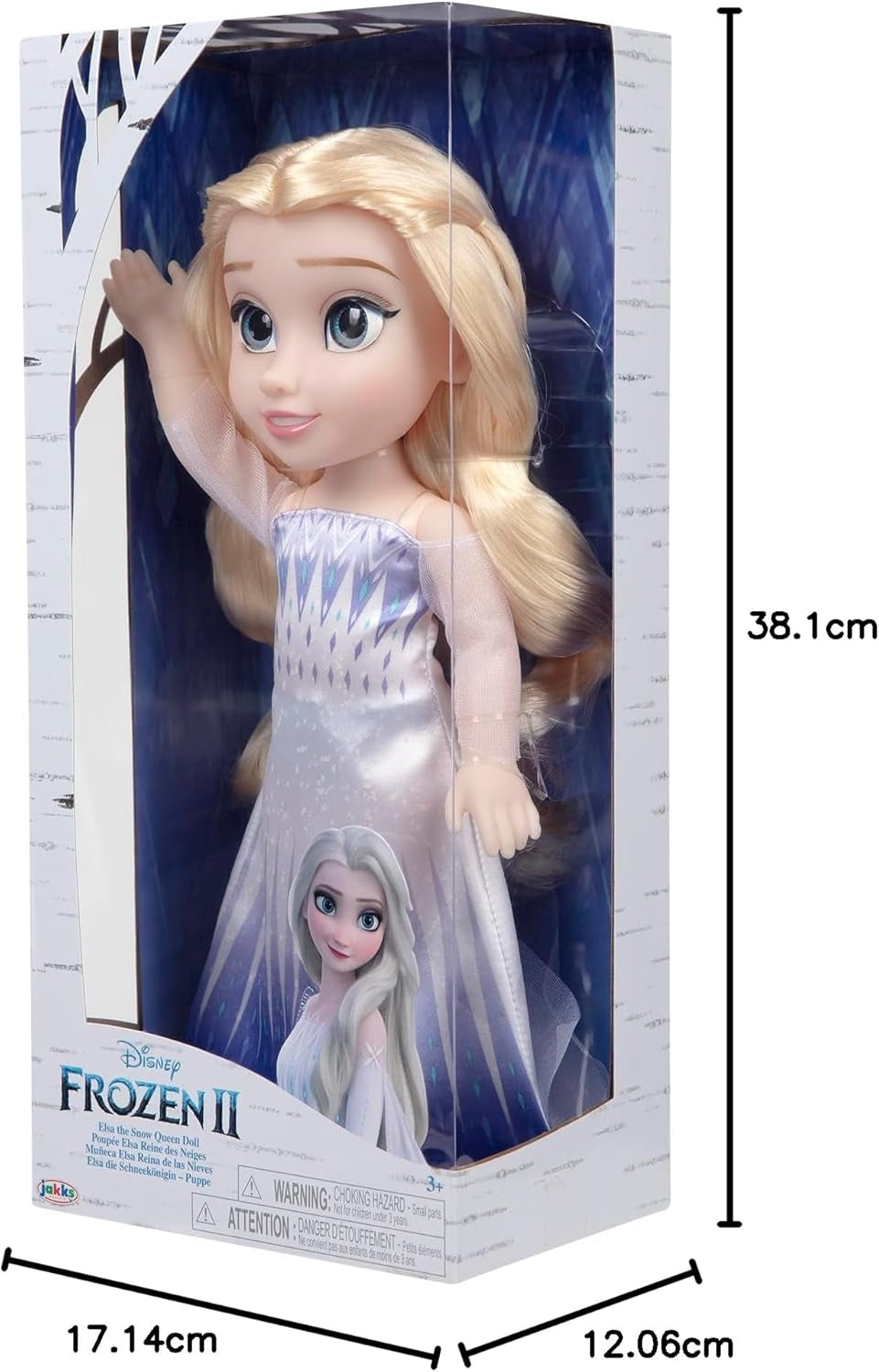 Panenka Disney Frozen 2 Elsa – 35 cm vysoká, polohovatelná panenka v ikonických módních šatech a dlouhých vlajících vlasech pro extra zábavu, pro dívky od 3 let, 214894