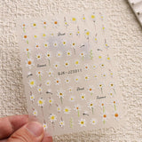 JMEOWIO 3D Nálepka na nehty Blumen Nálepka na nehty Selbstklebend Nagelaufkleber 5D Stereoskopické Letní Frühling Blumen Dekoration Nageldesign Zubehör 4 Blatt