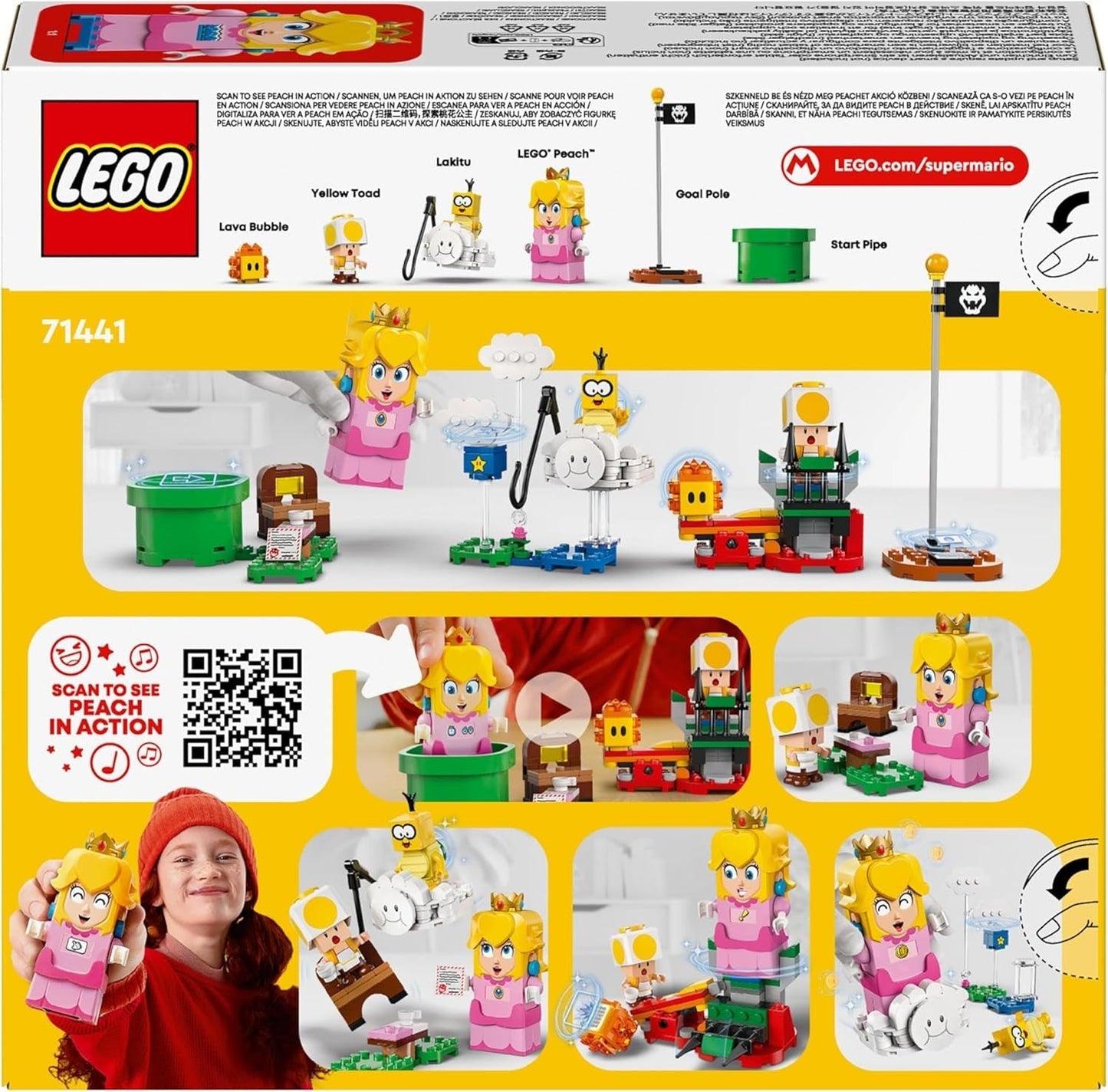 LEGO Super Mario Adventures With Interactive Peach, dětská herní sada s ropuchou žlutou, dárek pro Nintendo pro chlapce, dívky a všechny hráče od 6 let 71441 Stavebnice Besuche den LEGO-Store