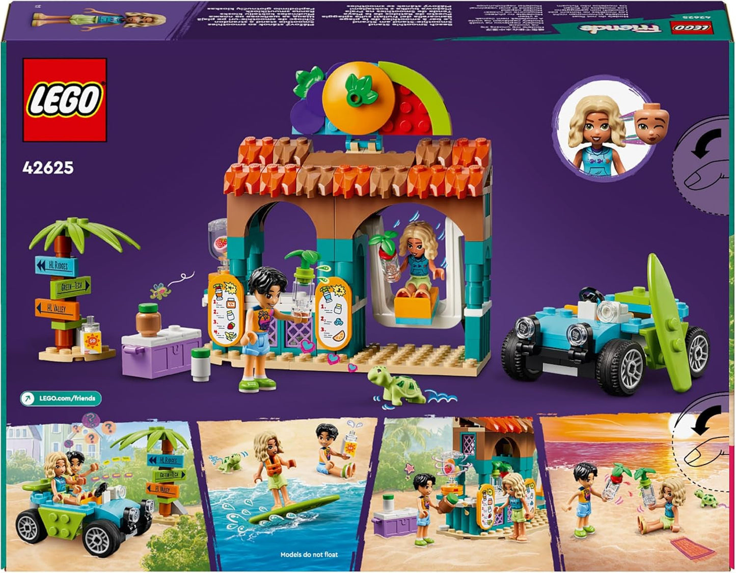 LEGO Friends Smoothie stojí na pláži Hrací sada Nápad na dárek pro dívky a chlapce od 6 let s figurkami Želva a doplňky Hračka pro sociální rozvoj 42625 Stavebnice Besuche den LEGO-Store