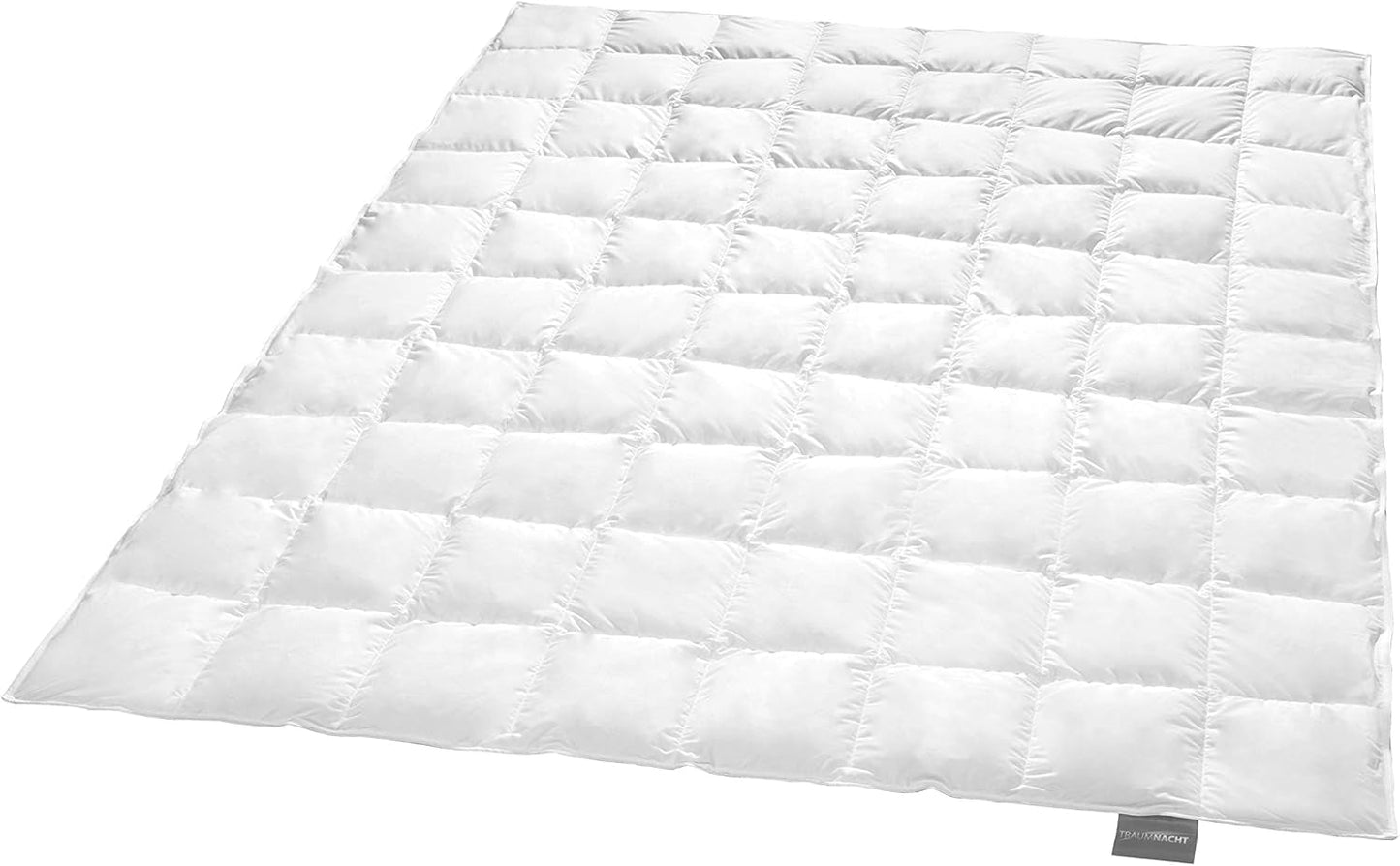 Traumnacht Basic Lehká přikrývka s novým bílým prachovým peřím (60 %) a peřím (40 %), DIN EN 12934, 135 X 200 Cm, Down Pass a certifikace Oeko-Tex, vyrobena podle německé normy kvality Peřiny a přikrývky Naty Shop 90 procent prachové / 10 procent peří Lehká letní deka2 2055