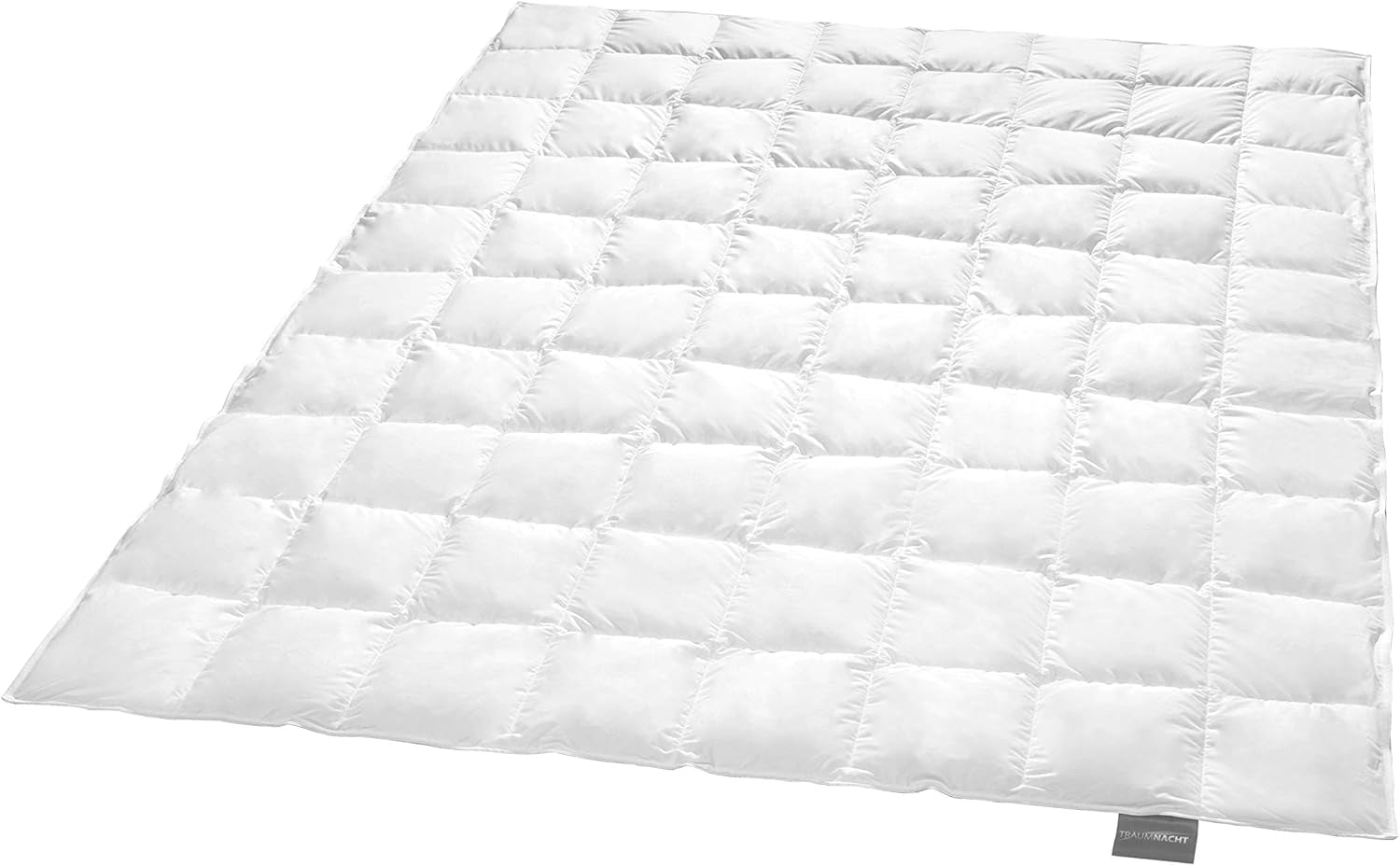 Traumnacht Basic Lehká přikrývka s novým bílým prachovým peřím (60 %) a peřím (40 %), DIN EN 12934, 135 X 200 Cm, Down Pass a certifikace Oeko-Tex, vyrobena podle německé normy kvality Peřiny a přikrývky Naty Shop 90 procent prachové / 10 procent peří Lehká letní deka2 2055