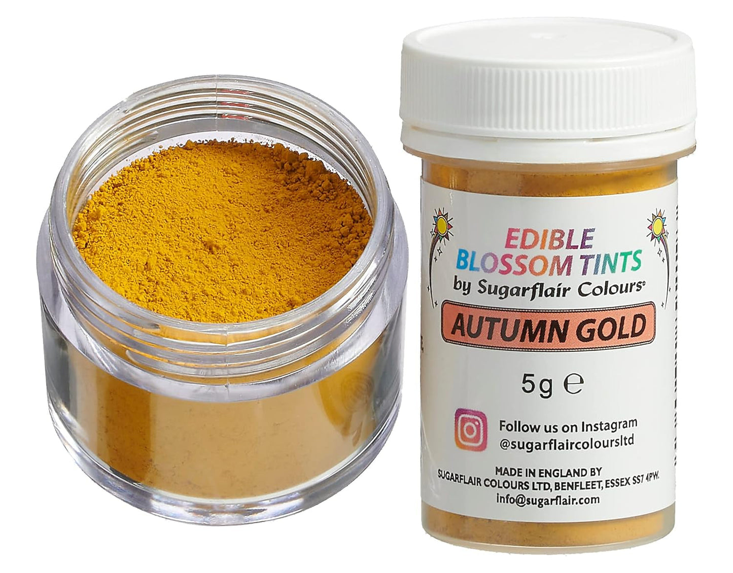 Sugarflair Blossom Tint Dust Autumn Gold Food Coloring Powder - potravinářské barvivo v prášku na ozdoby dortů, fondán, polevu, čokoládu, máslový krém, makronky a další - 5G