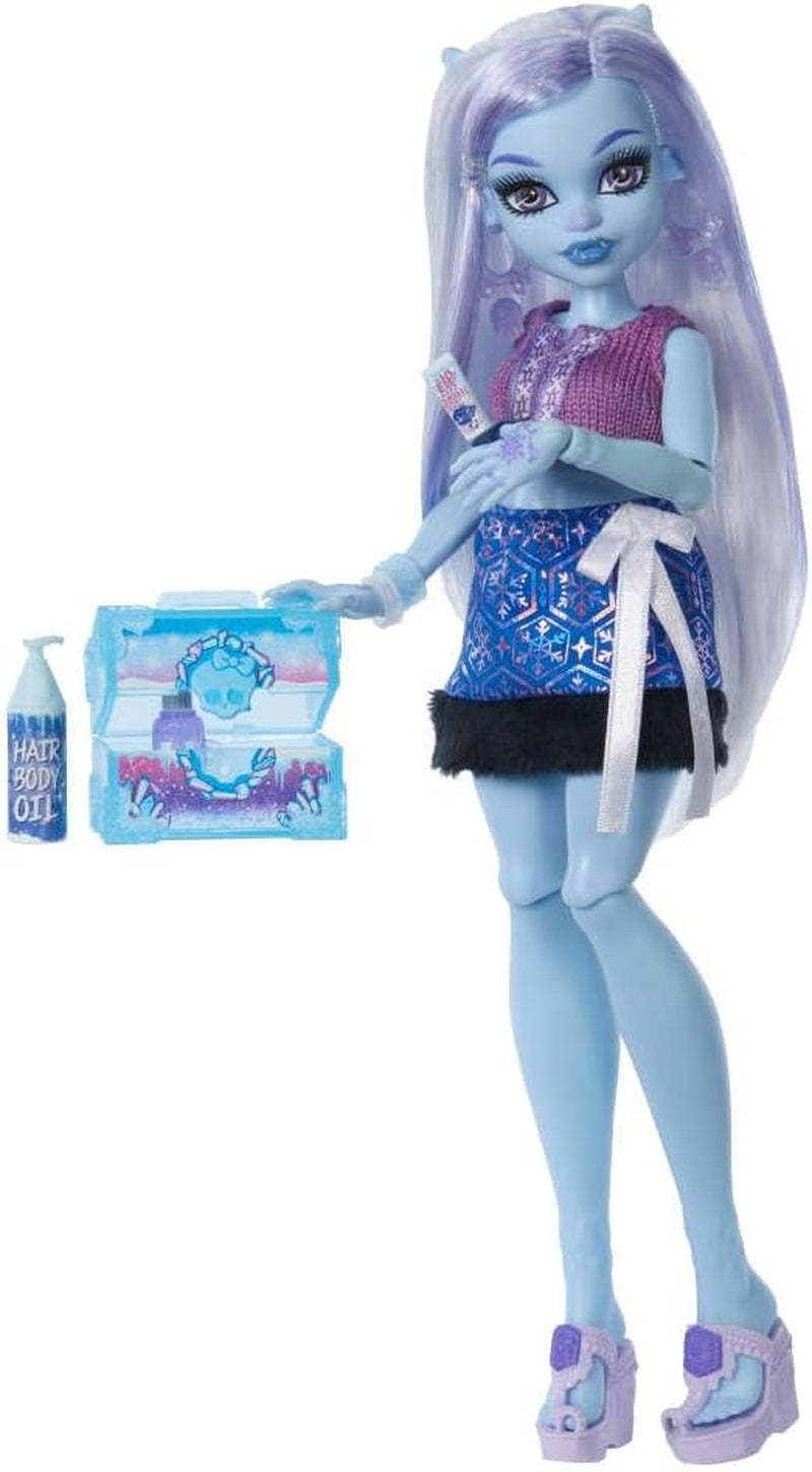 Monster High Self-Scare Secrets Abbey Bominable panenka a sada doplňků s 13 realistickými překvapeními, jako je henna, kresby a háčkování JHK44