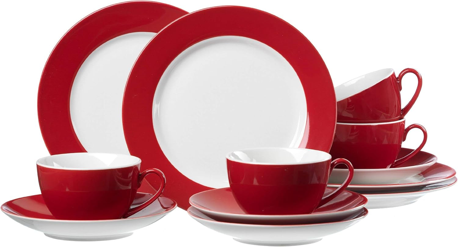 Kávový servis Ritzenhoff & Breker Doppio, 12 kusů, porcelán, červená