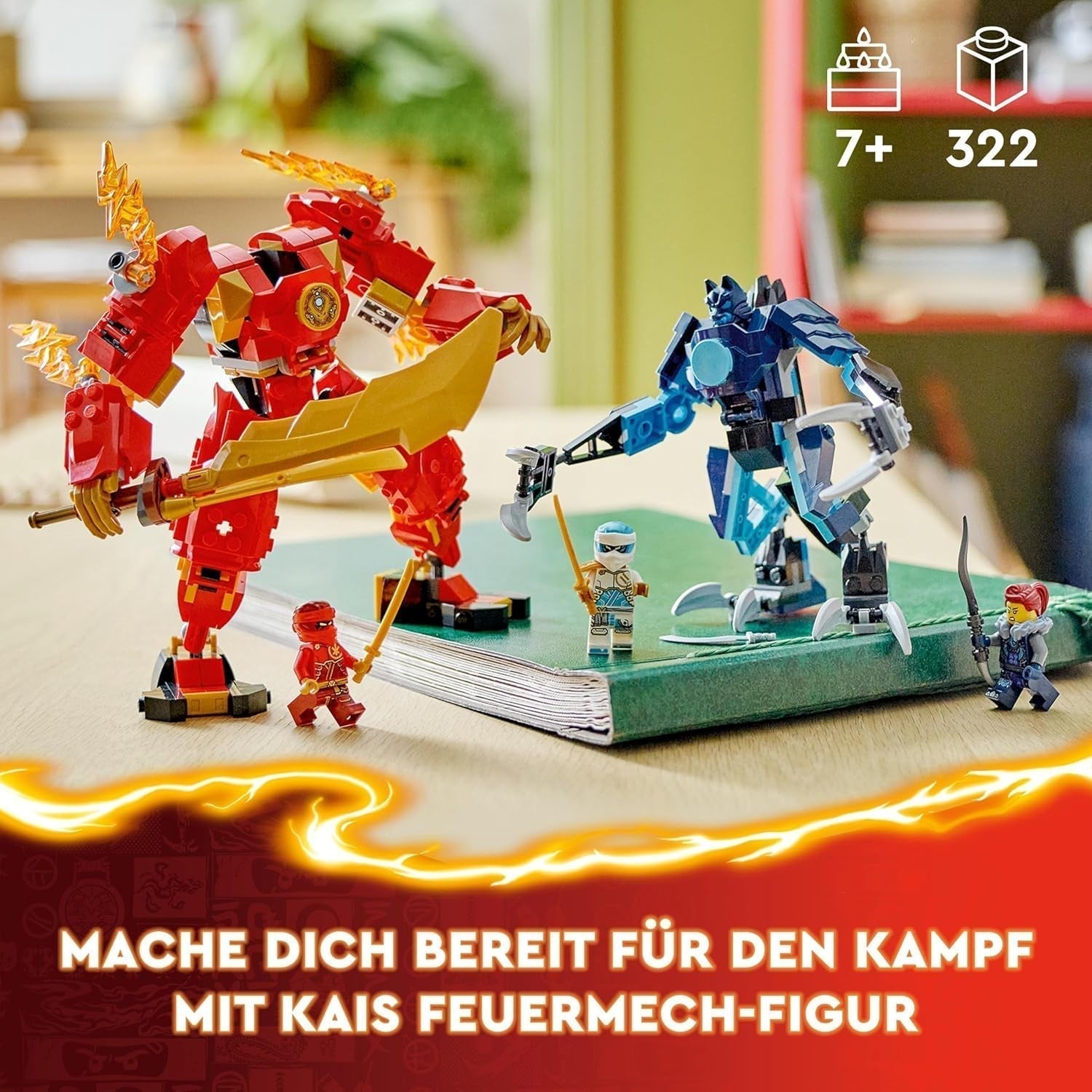LEGO NINJAGO Akční figurka Kaiova figurka pro děti s nastavitelnou červenou figurkou Mech Ninja Set 4 figurky včetně Kaie a Zane Dárek pro 7leté chlapce a dívky 71808 Stavebnice Beuche den LEGO-Store