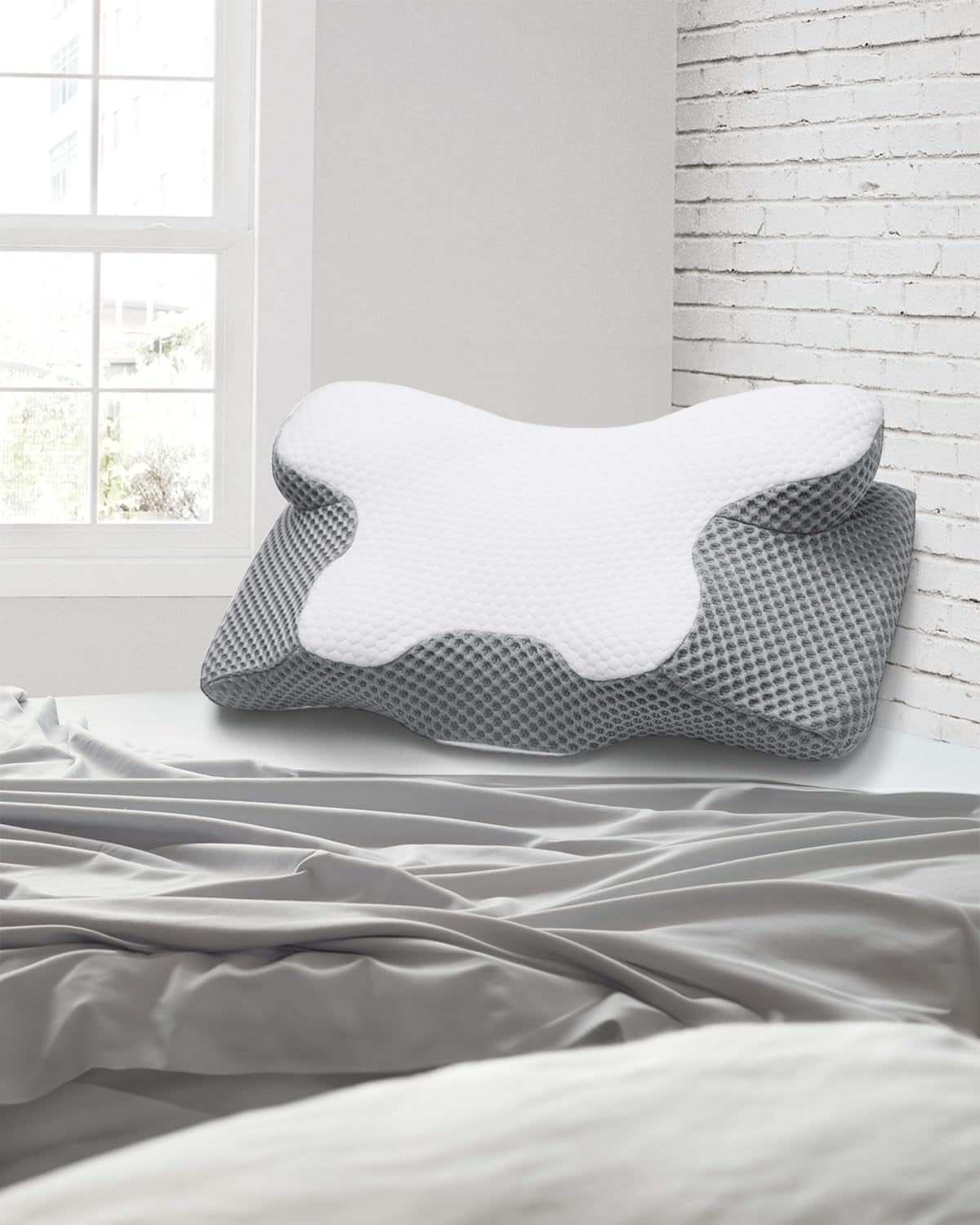 Polštář na krk 2 v 1 Polštář z paměťové pěny Ergonomický ortopedický polštář 2 Polštář na podporu krku na boky / záda / břicho Krční ortopedické polštáře Naty Shop