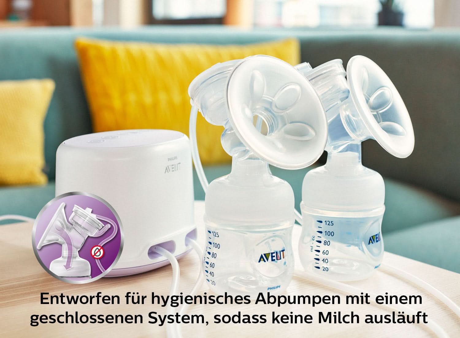 Dvojitá elektrická odsávačka mateřského mléka Philips Avent SCF334/02 Příslušenství Jídlo a kojení Bebe Naty Shop
