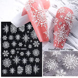 4 Blatt 3D Nálepka na nehty Weihnachten Nagelaufkleber Christmas 5D Stereoskopisch Selbstklebend Schneeflocke Schneemann Nálepka na nehty Dekorace Nageldesign Zubehör