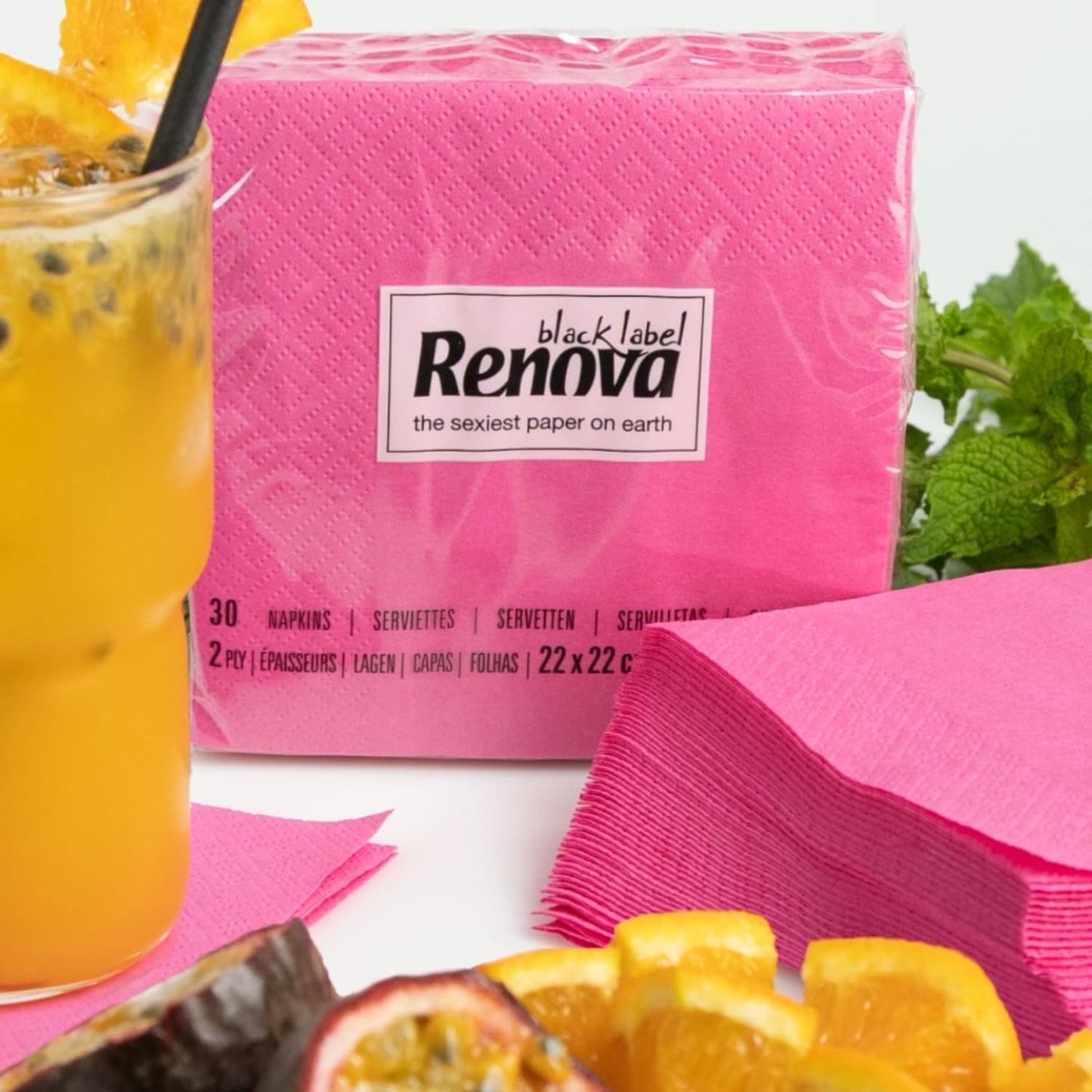 Renova koktejlové ubrousky, fuchsie, 30 ubrousků