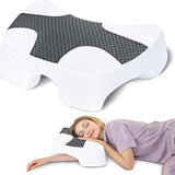 SAHEYER boční polštář na spaní s paží, ergonomický ortopedický polštář, pěnový polštář na krk a ramena, polštář na krk s víceúhlovými rameny pro mnoho poloh spánku (bílé) Ortopedické polštáře na krk Naty Shop šedá