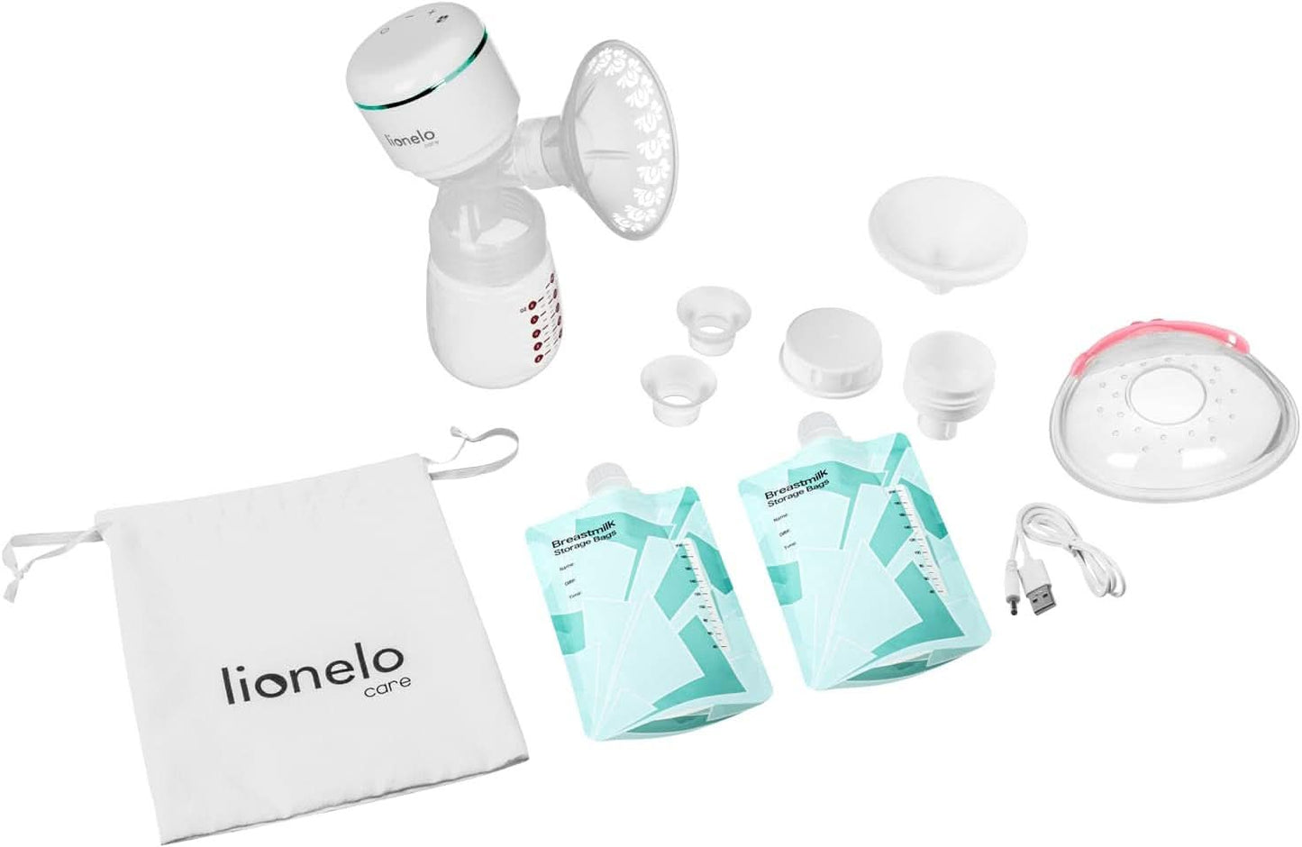 LIONELO Elektrická odsávačka mateřského mléka LIONELO Fidi plus 180 ml, energeticky úsporná přenosná odsávačka, 9 úrovní masáže, doba provozu 150 min Příslušenství Jídlo a kojení Bebe Naty Shop
