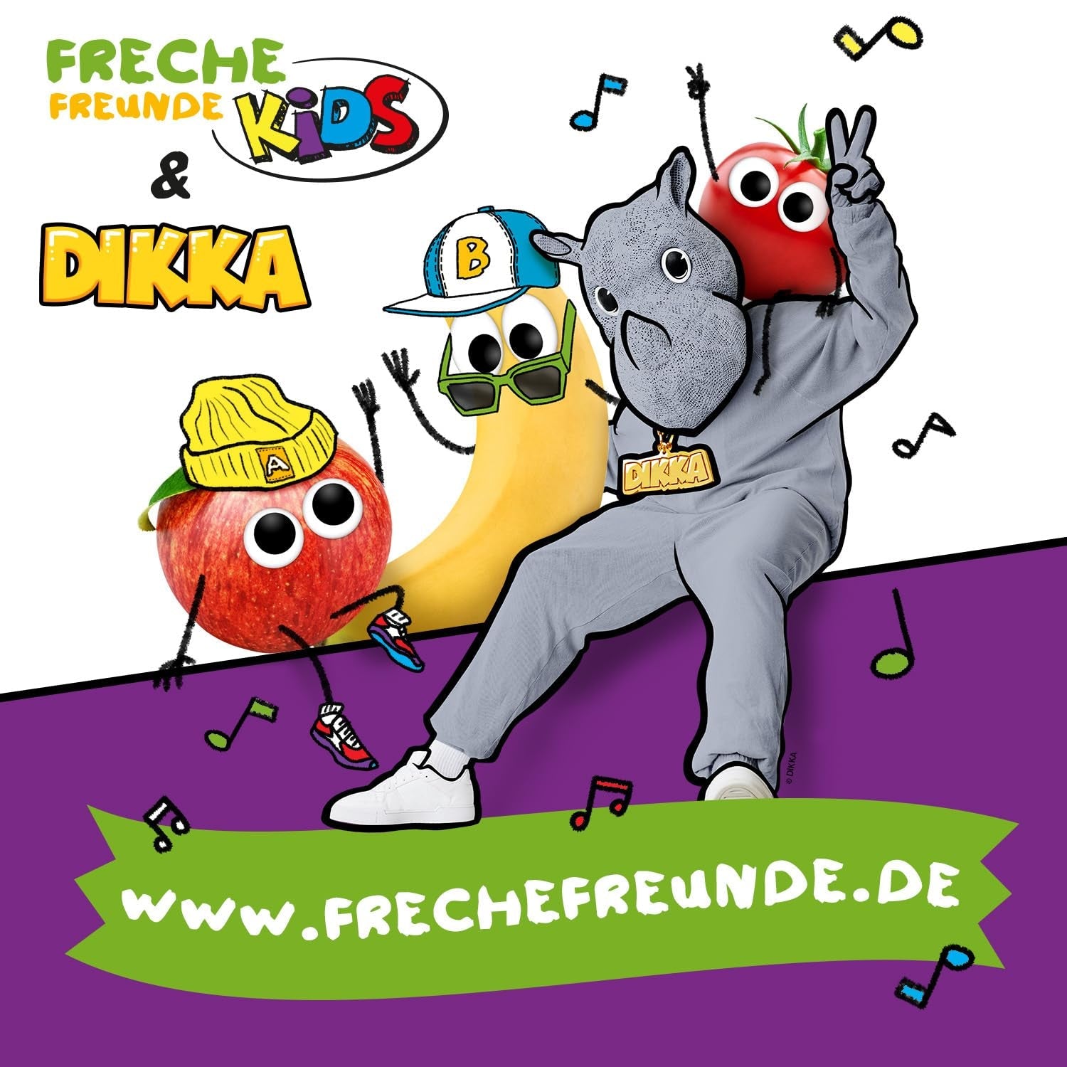 FRECHE FREUNDE KIDS, Bobs & DIKKAs Křupavé banánové kakaové müsli, křupavé čokoládové müsli pro děti, nízký obsah cukru, bez přísad, 100% vegan, 6 kusů (6 x 280 g)