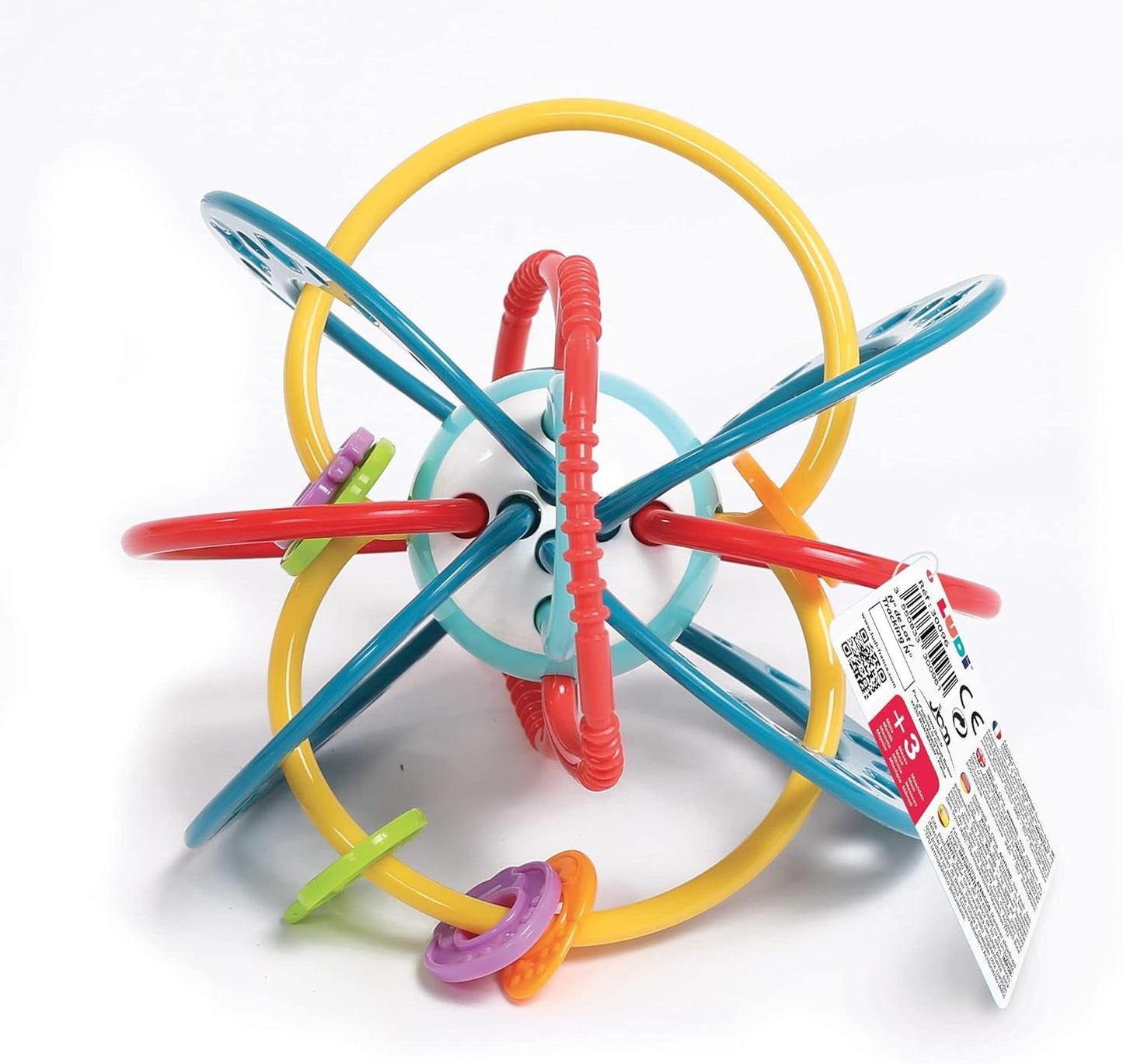 LUDI - Planet Bell - Hračka pro děti - Od 3 měsíců - Živé barvy, různé textury a originální tvar - Podporuje jemnou motoriku a zručnost Bebe Naty Shop Toys
