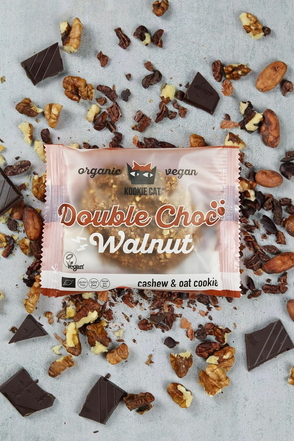 Dvojoříšková čokoláda – veganská, bezlepková, bez sóji, bio kešu a ovesné sušenky – 12 x 50 g více balení (balení po 2)