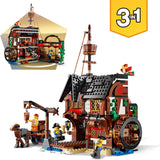 LEGO Creator Sada pirátské lodi 3 v 1, Hračka se 3 možnostmi sestavení, Postavte si pirátskou hospodu nebo Ostrov pirátů lebek, obsahuje 3 dobrodružné minifigurky na hraní rolí 31109 Stavebnice Besuche den LEGO-Store