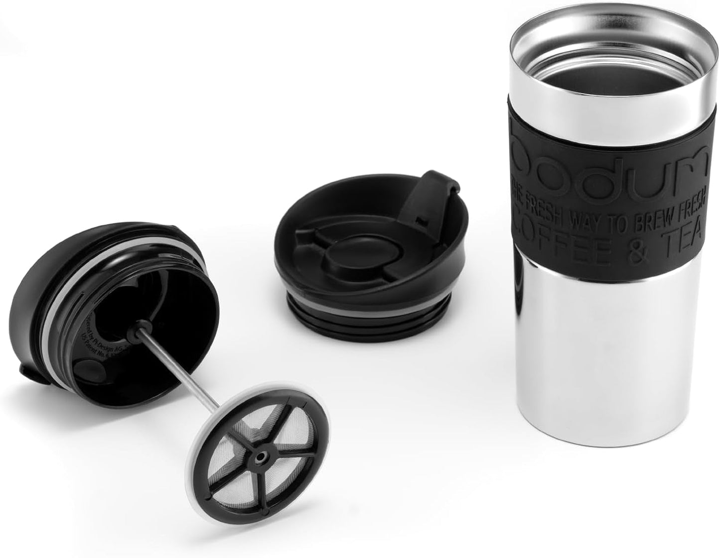 Bodum K11067-01 Cestovní lis Nerezový Černý kávovar s náhradním víkem 350ml