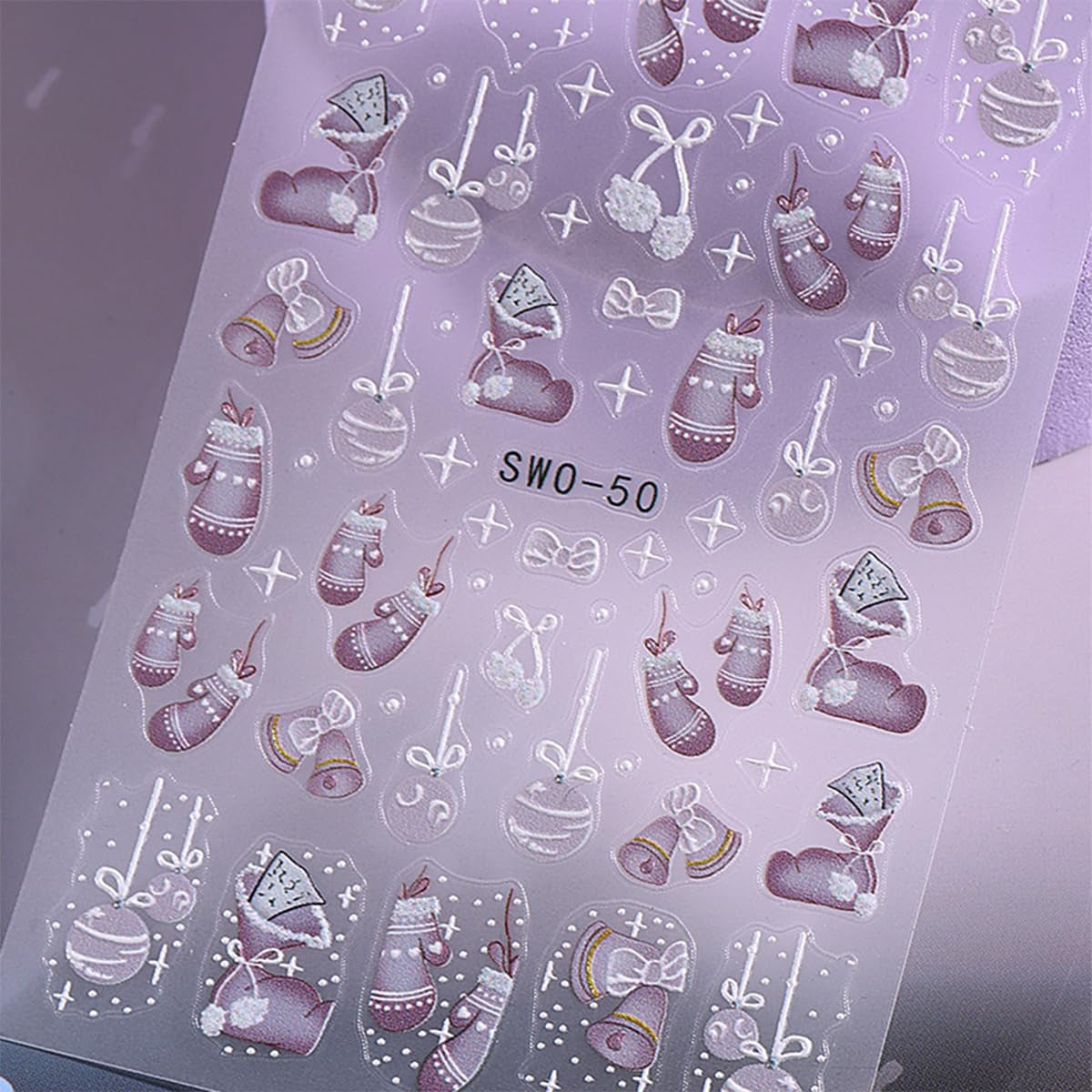 JMEOWIO Nagelsticker Weihnachten 6 Blatt Nail Art Sticker Selbtklebend Nagelaufkleber Schneeflocke Winter Urlaub Süß Dekoration Nageldesign Zubehör