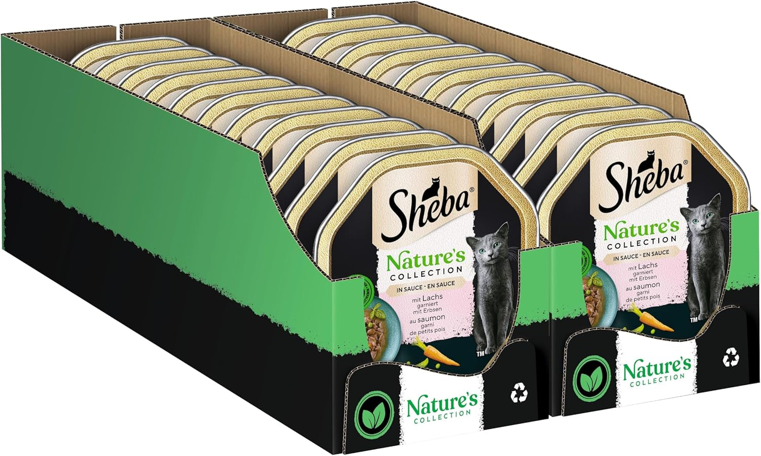 SHEBA Mokré krmivo pro kočky, Nature's Collection v lososové omáčce, 2 x 11 x 85 g