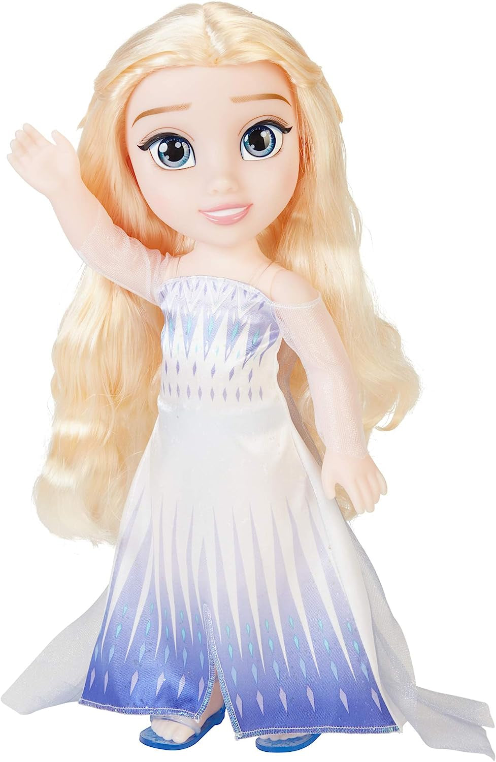 Panenka Disney Frozen 2 Elsa – 35 cm vysoká, polohovatelná panenka v ikonických módních šatech a dlouhých vlajících vlasech pro extra zábavu, pro dívky od 3 let, 214894