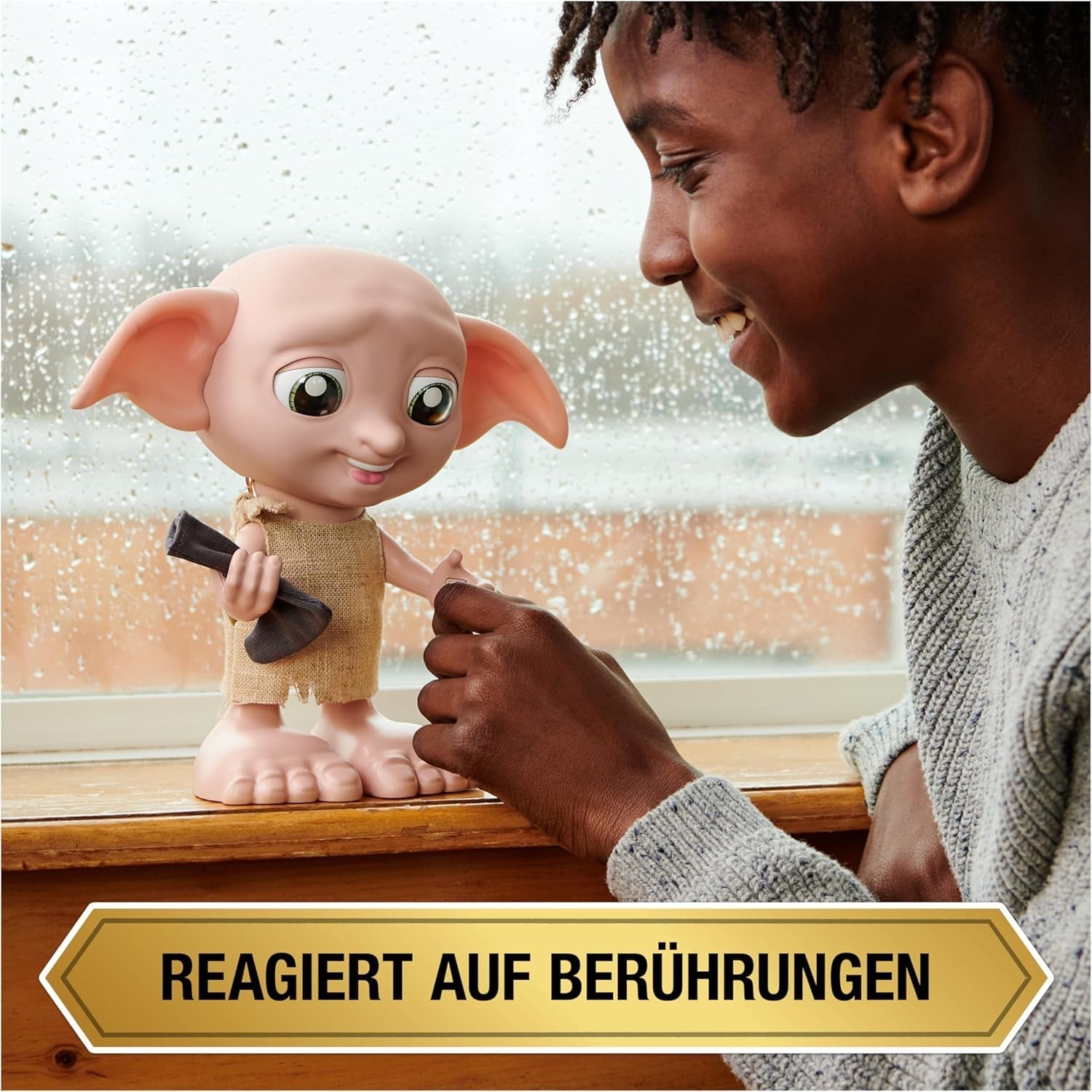 Kouzelnický svět Harry Potter - Interaktivní panenka Dobby House Elf s více než 30 zvuky, větami a pohyby, německo-italská, hračka pro 6 let, fanouškovský článek Panenky Naty Shop