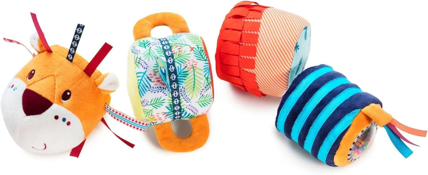 Lilliputiens - Zvuková rolka Jack Velcro - Barevná hračka pro děti s různými zvuky a odnímatelnými chrastítky - Podporuje poslech a motorické dovednosti - Od 6 měsíců - 83064 Jucarii Bebe Naty Shop Výchozí název