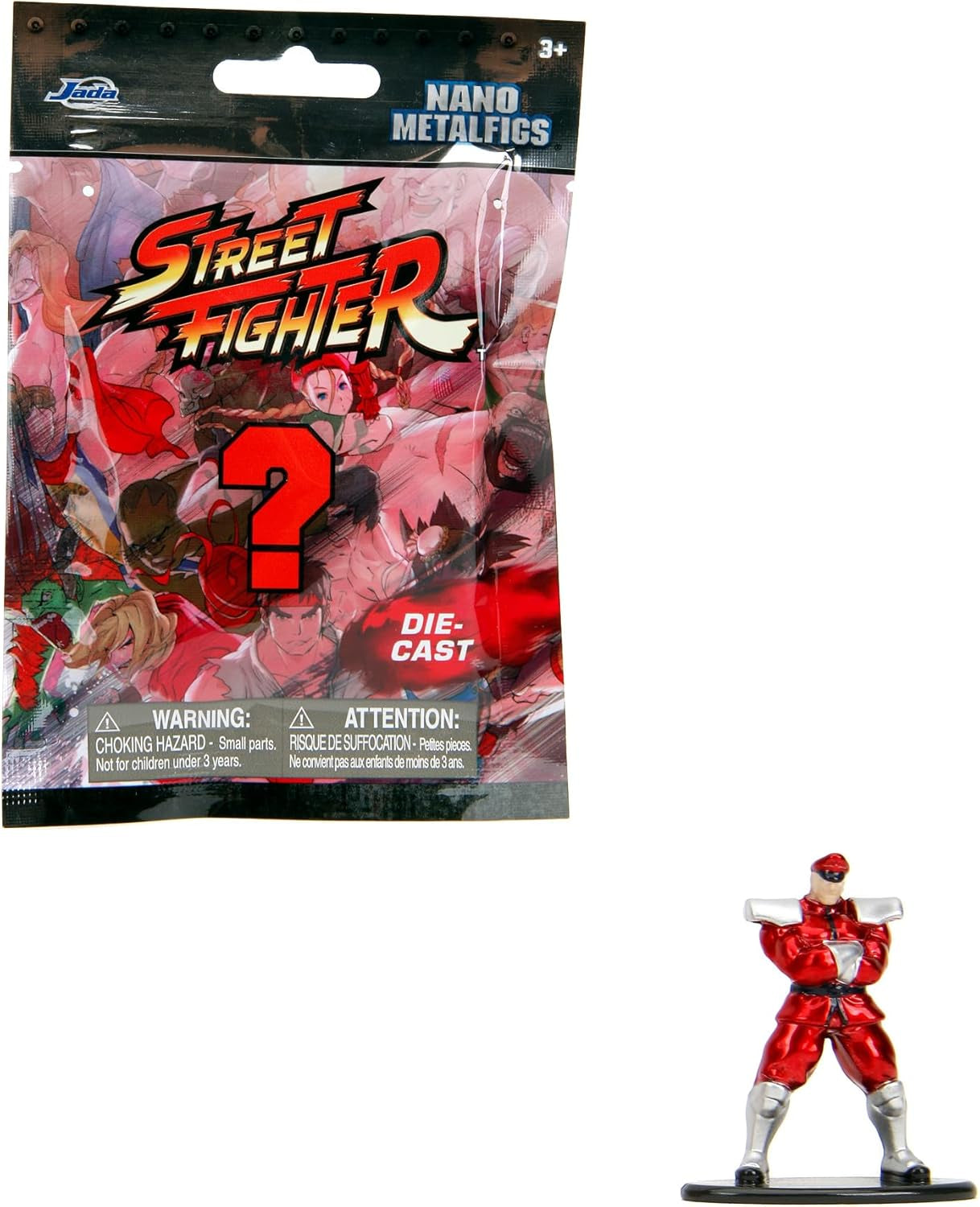 Figurka Jada Toys Street Fighter (1X Mystery Fig in Blind Pack) - Detailní sběratelská figurka Nano (4 cm), 1 ze 13 kovových figurek Street Fighter pro fanoušky a sběratele ve věku 3+, vlna 1 Akční figurky Naty Shop