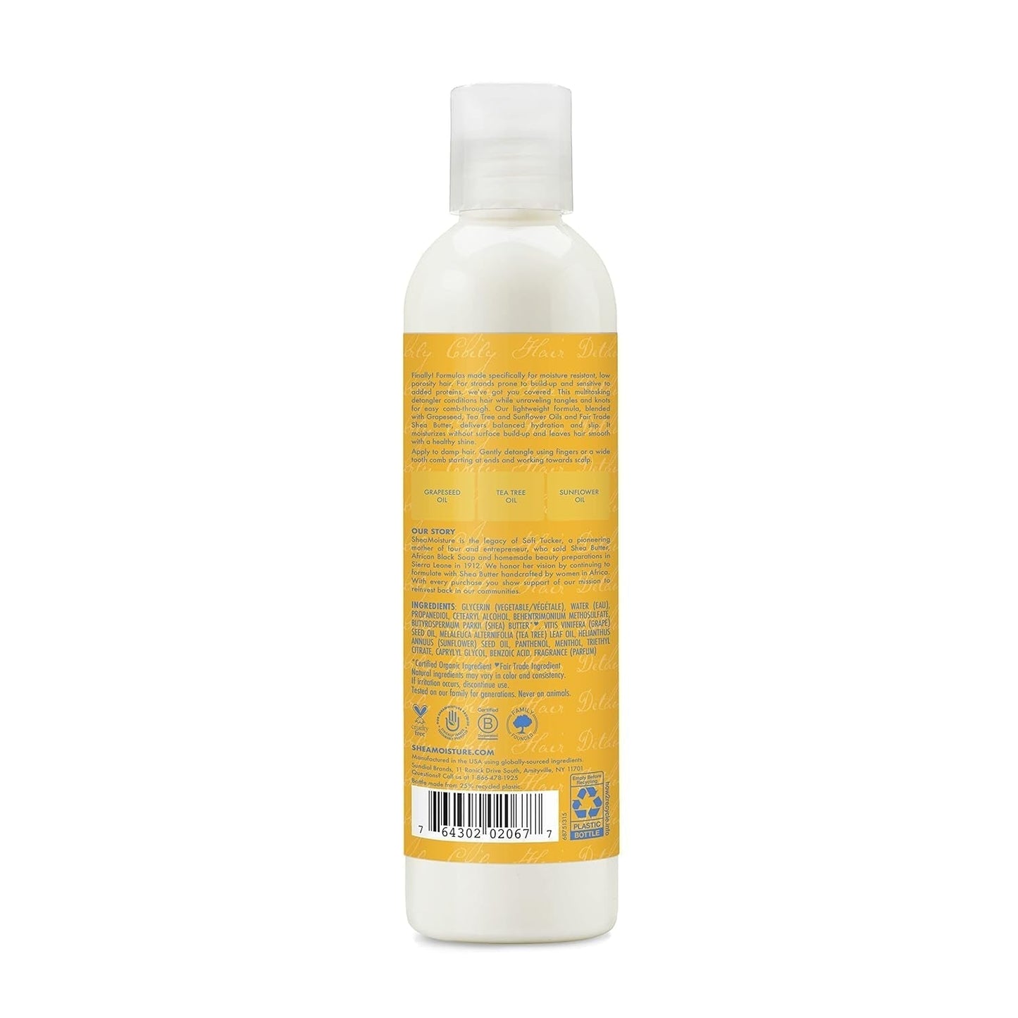 Beztížný hydratační přípravek na rozčesávání 237 ml Láhev pro produkty na rozčesávání kudrnatých/vlnitých vlasů Naty Shop