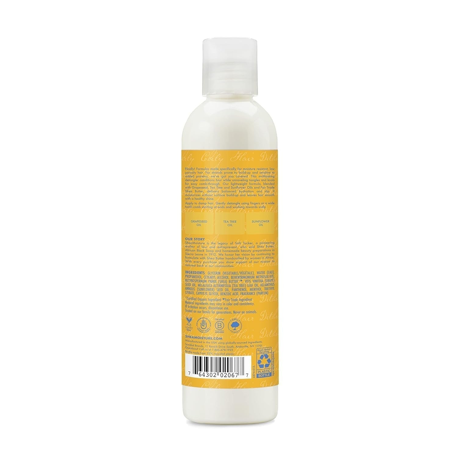 Beztížný hydratační přípravek na rozčesávání 237 ml Láhev pro produkty na rozčesávání kudrnatých/vlnitých vlasů Naty Shop