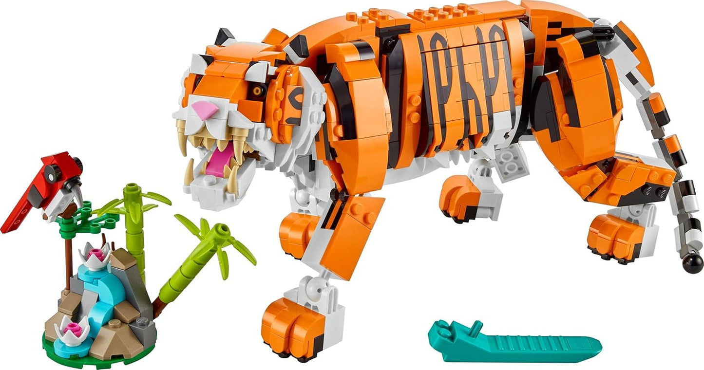 LEGO 31129 Creator Majestátní tygr, panda nebo ryba Sada figurky zvířat 3 v 1 Hračka pro děti Chlapci a dívky Stavebnice zvířat Stavebnice Stavebnice Besuche den LEGO-Store