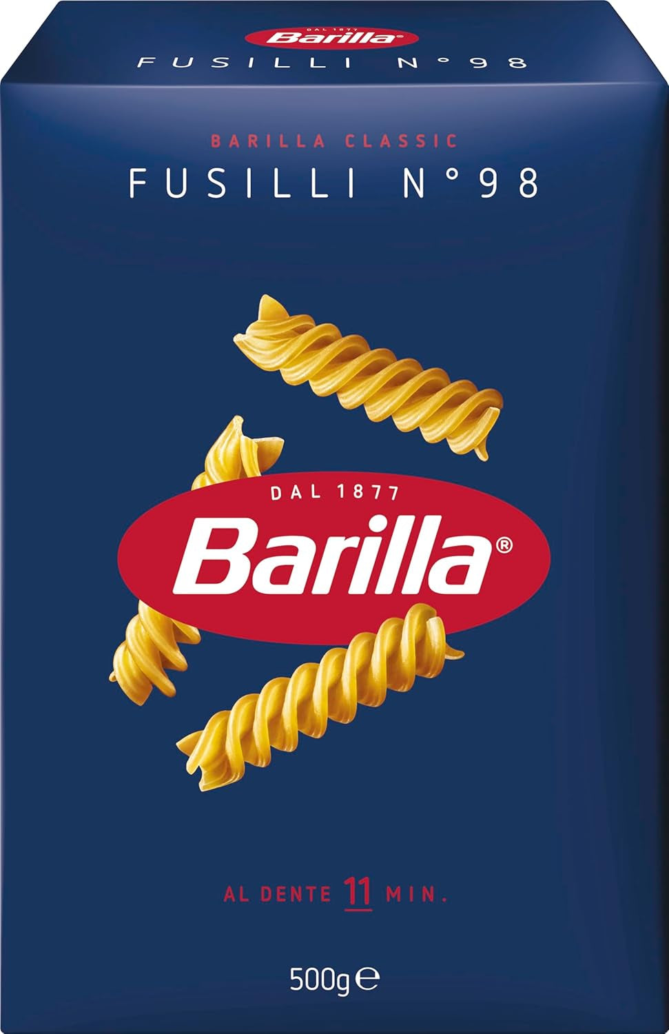 Těstoviny Barilla Classic Fusilli č. 98 z vysoce kvalitní tvrdé pšenice, vždy al dente, Chilli, Spaghetti, Fusilli, Penne, Ital, 500g