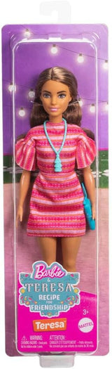 Barbie a Teresa Rezept für Freundschaft Teresa-Modepuppe s neomezeným oblečením a příslušenstvím, včetně náhrdelníku, JCT02