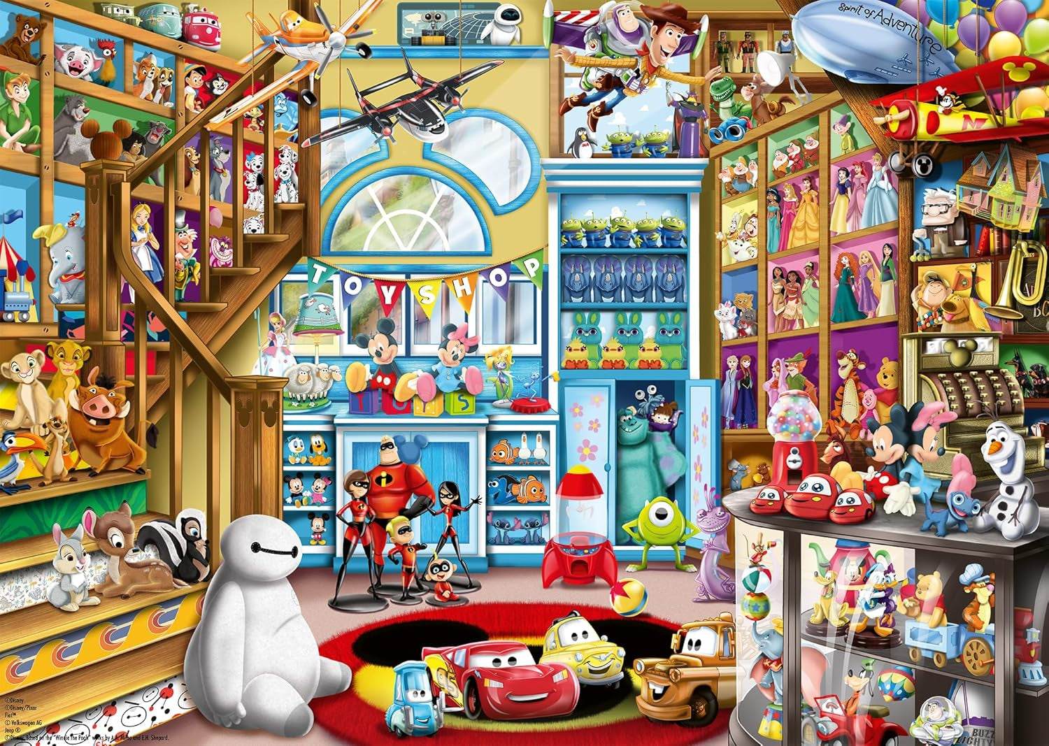 Ravensburger Puzzle 12000527 - V hračkářství - Disney 1000 dílkové puzzle pro dospělé a děti od 14 let Puzzle Naty Shop Retro