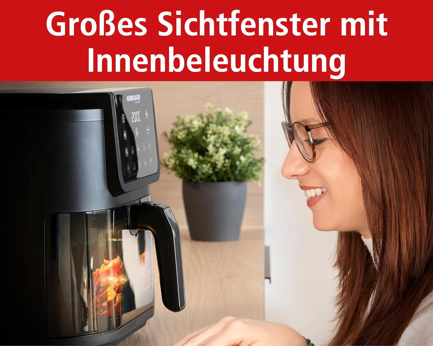 ROMMELSBACHER Horkovzdušná fritéza s okénkem FRH 1700, 10 programů, tichá Spotřebiče Naty Shop