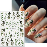 JMEOWIO Samolepka na nehty Bunte Blumen 9 Blatt Samolepka na nehty Selbtklebend Nagelaufkleber Frühling Letní Blumen Dekorace Nageldesign Zubehör
