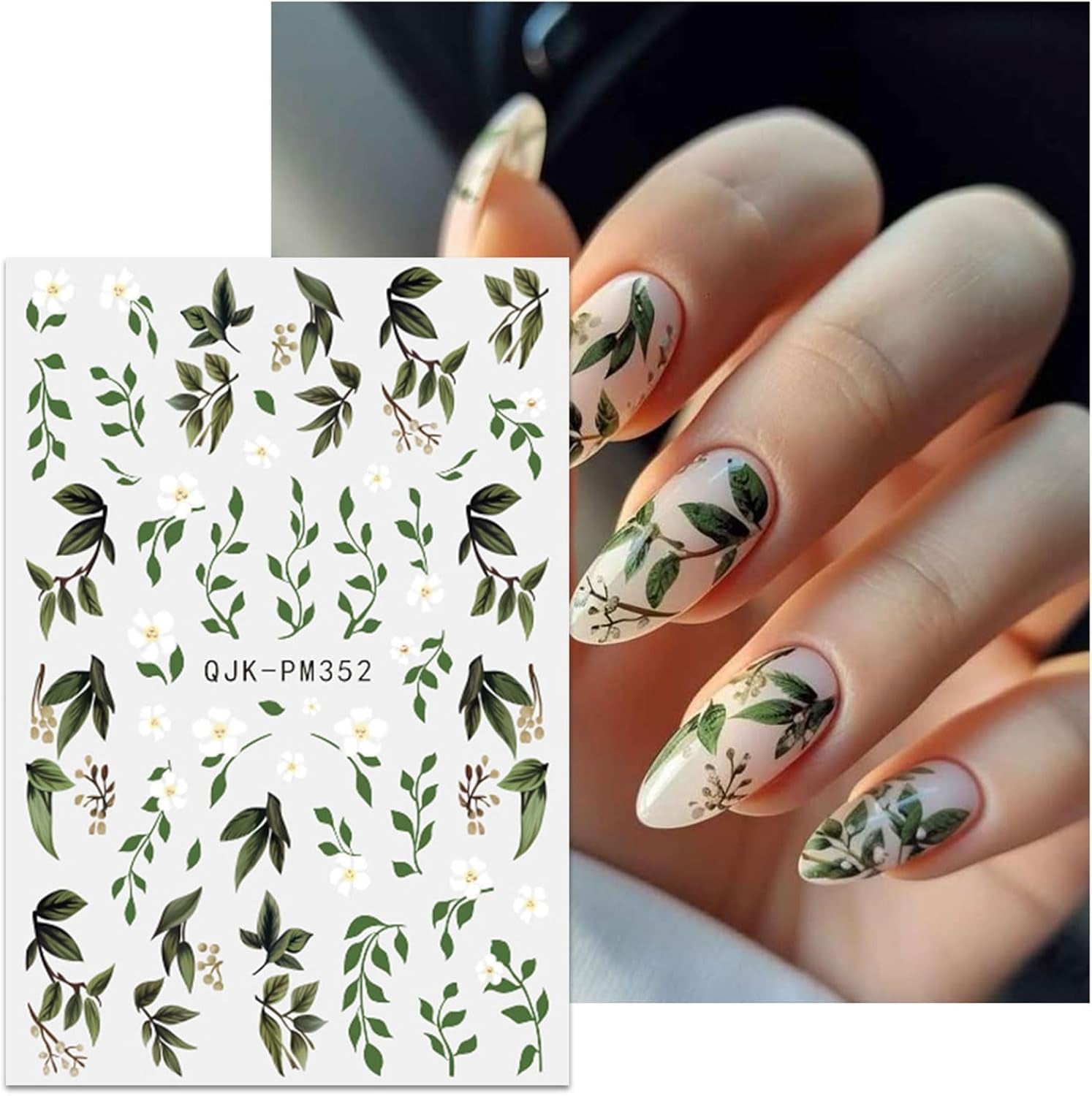 JMEOWIO Samolepka na nehty Bunte Blumen 9 Blatt Samolepka na nehty Selbtklebend Nagelaufkleber Frühling Letní Blumen Dekorace Nageldesign Zubehör