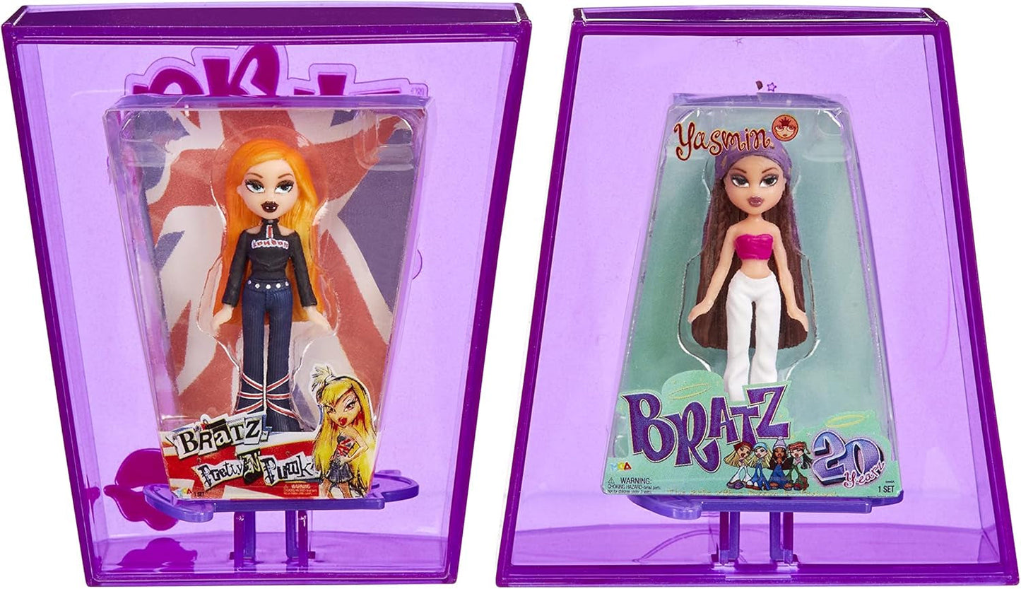 Limitovaná edice panenek Bratz Miniverse MGA Y2K Nostalgia Flashback Minis – BALENÍ PŘEKVAPENÍ – 2 mini panenky Bratz a vitrína – skvělý dárek pro děti a sběratele 6+